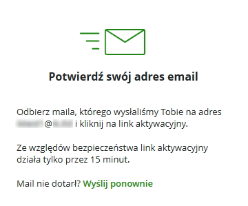 Udane potwierdzenie rejestracji w InternetowyKantor.pl