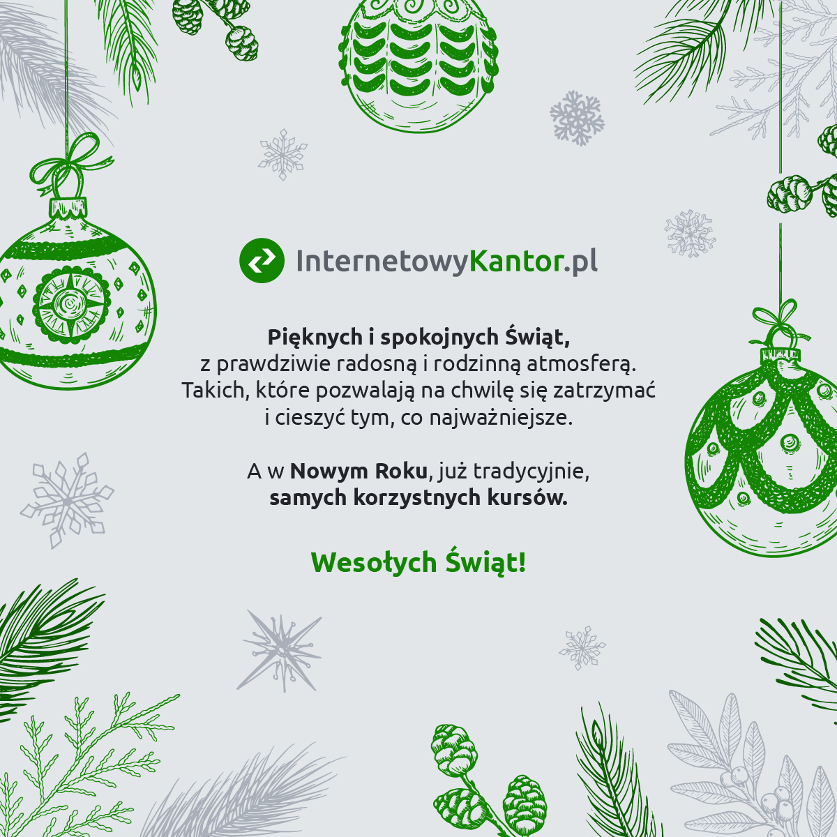 świąteczne życzenia od zespołu serwisu InternetowyKantor.pl